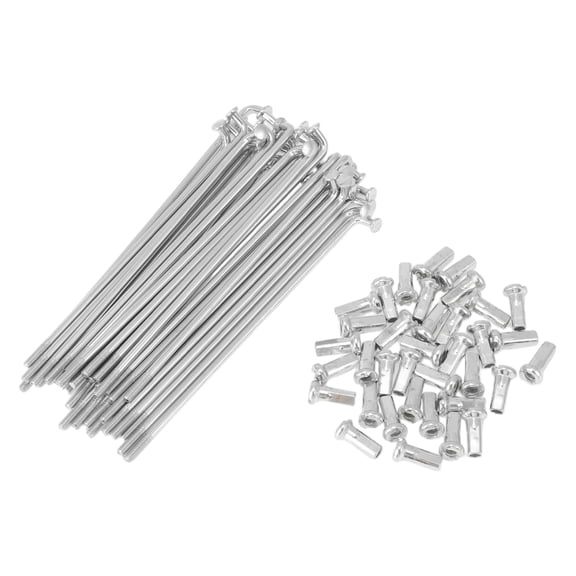36 Set 12G Bicycle Spokes 101mm Bike Wheel Spokes 45 Steel Galvanized Silver Tone