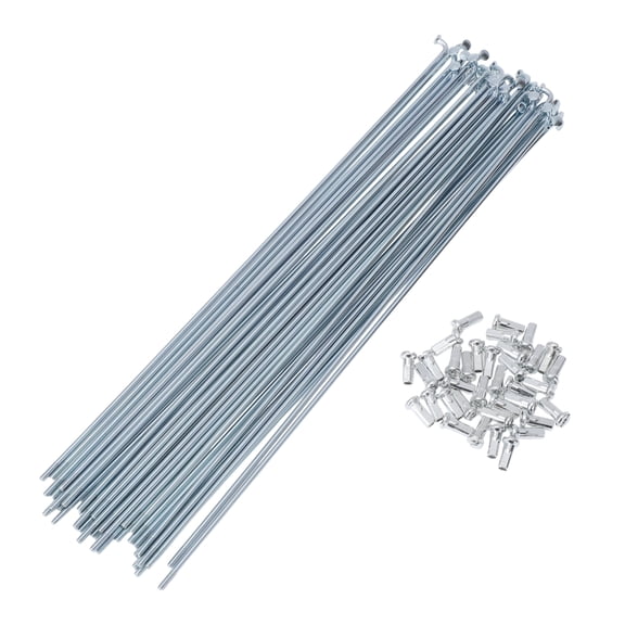 36 Set 12G Bicycle Spokes 261mm Bike Wheel Spokes 45 Steel Galvanized Silver Tone