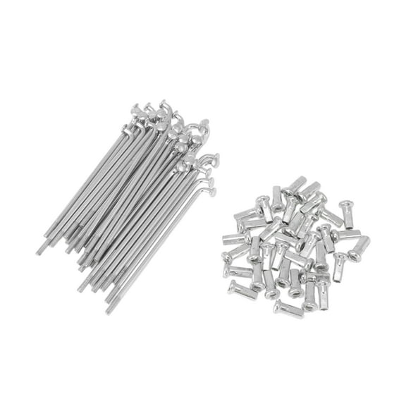 36 Set 12G Bicycle Spokes 74mm Bike Wheel Spokes 45 Steel Galvanized Silver Tone