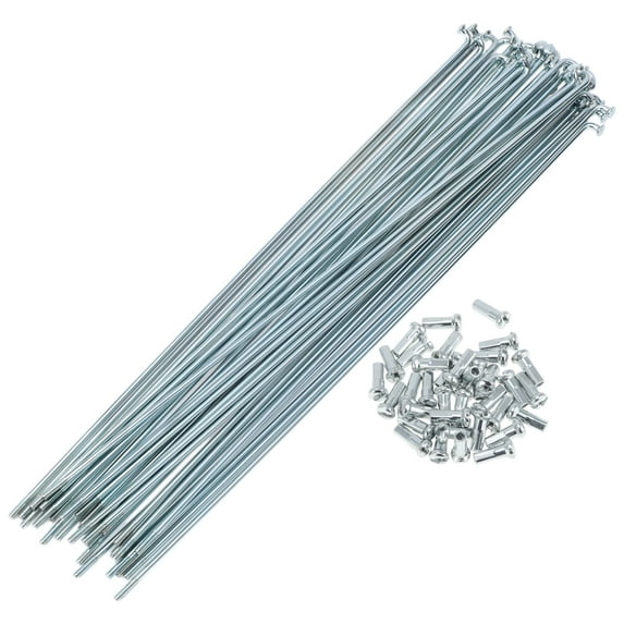 Unique Bargains 36 Set 13G Bicycle Spokes 13G Bike Wheel Spokes Galvanized Carbon Steel Silver Tone-239mm
