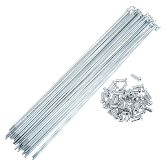 Unique Bargains 36 Set 13G Bicycle Spokes 13G Bike Wheel Spoke Galvanized Carbon Steel Silver Tone-245mm