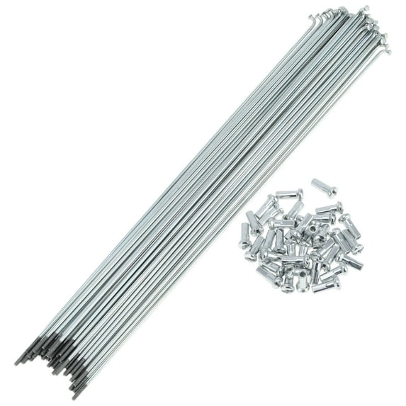 Unique Bargains 36 Set 13G Bicycle Spokes 13G Bike Wheel Spoke Galvanized Carbon Steel Silver Tone-277mm
