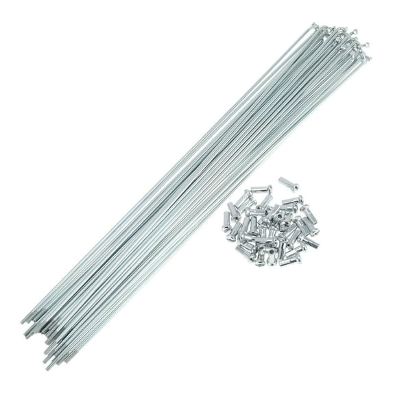 Unique Bargains 36 Set 13G Bicycle Spokes 13G Bike Wheel Spoke Galvanized Carbon Steel Silver Tone-295mm