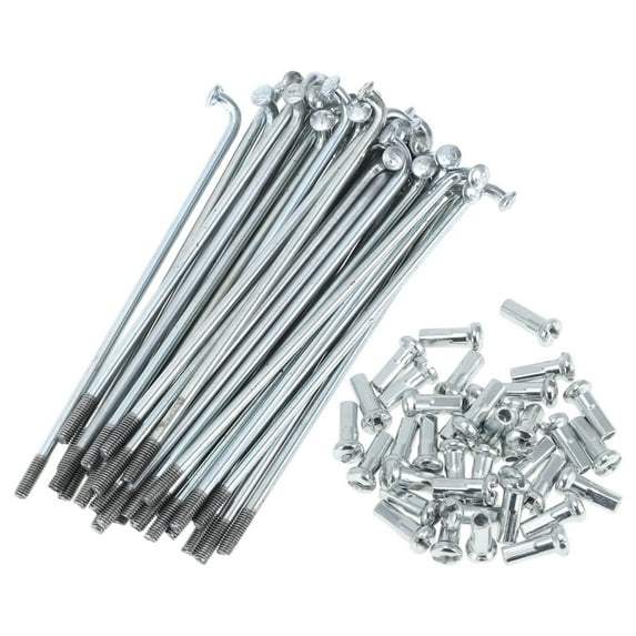 Unique Bargains 36 Set 13G Bicycle Spokes 13G Bike Wheel Spokes Galvanized Carbon Steel Silver Tone-76mm