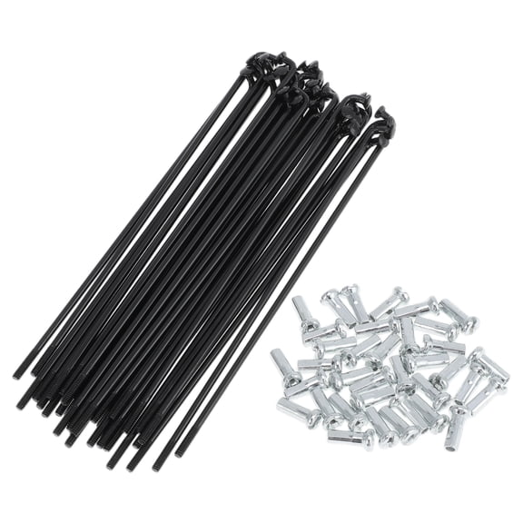 36 Set 14G Bicycle Spokes 112mm Bike Wheel Spokes Carbon Steel Black