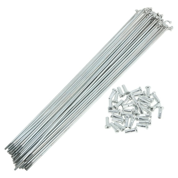 Unique Bargains 36 Set 14G Bicycle Spokes Bike Wheel Spokes Galvanized Carbon Steel Silver Tone-216mm