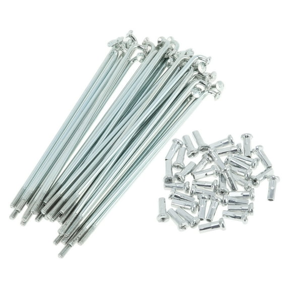 Unique Bargains 36 Set 14G Bicycle Spokes Bike Wheel Spokes Galvanized Carbon Steel Silver Tone-85mm