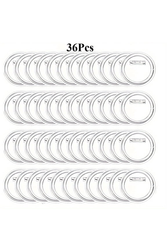 36 Sets 1.73 Inches Acrylic Button Badges, Pins with Secure Snap Closure, Essential for Crafts, Custom Pins for Photo Displays ID Holders, Button Maker Supplies