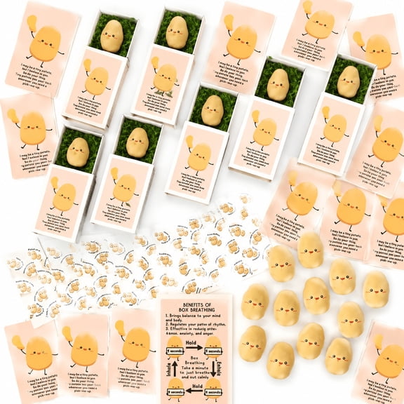 36 Sets Emotional Support Bulk with Inspirational Card and Artificial Moss, Desk Pets for Employee Coworkers Staff, Graduation Presents for Students, Party Favors Adults