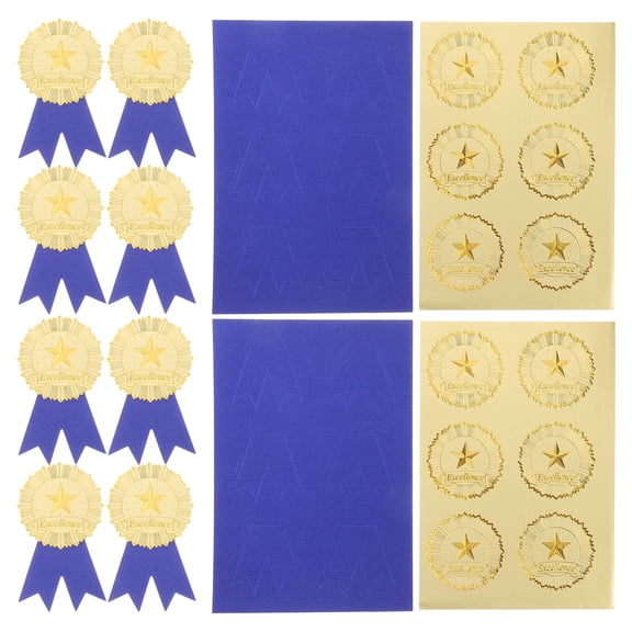 BEADCEST Blue Paper Medal Stickers for Certificates and Awards Versatile Use
