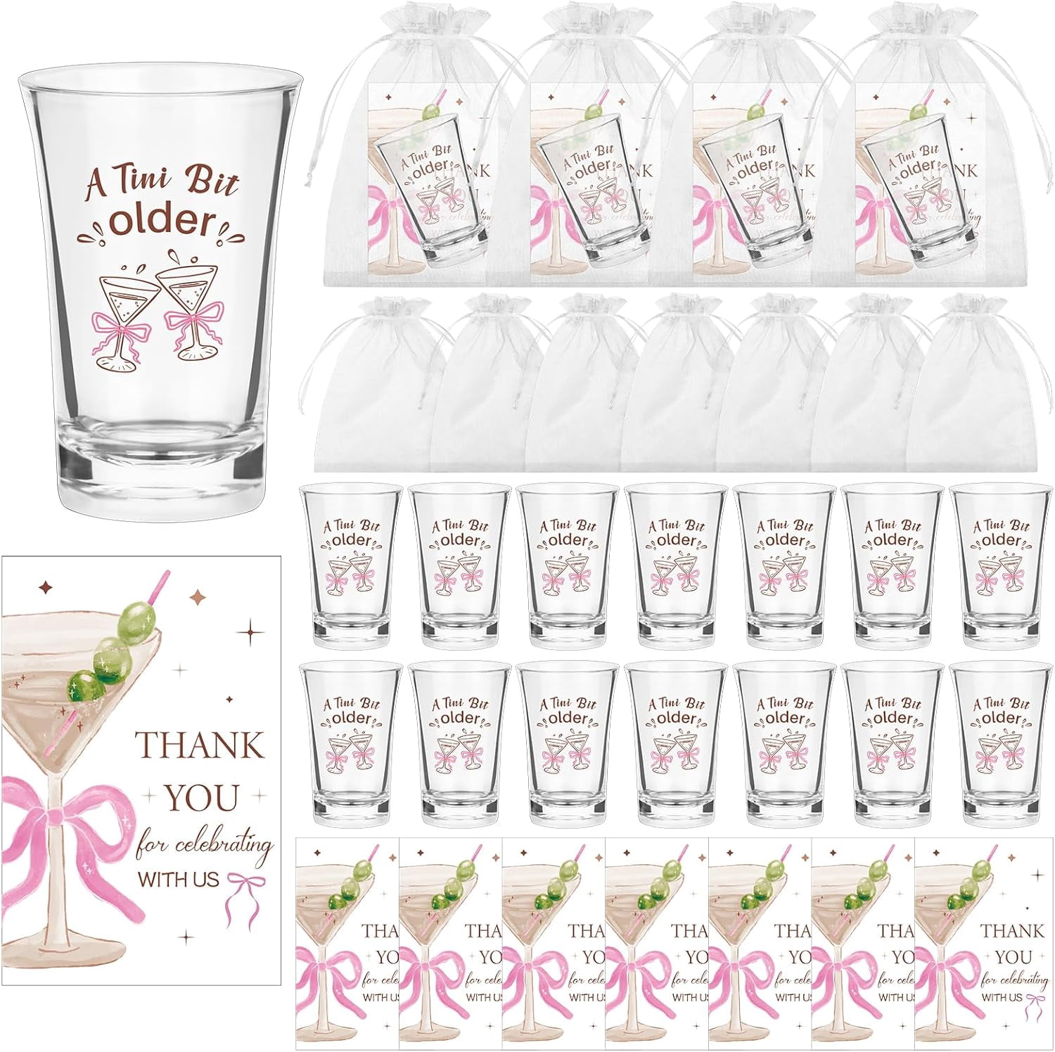 36 Sets A Tini Bit Older Acrylic Shot Glasses Plastic Martini Birthday ...