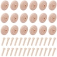 thumbnail image 1 of 36 Sets Wooden Wheels Set for Crafts Unfinshed Wooden Wheel Building Blocks Set Mini Wheels with Axle Pegs for Crafts Painting Colors Wood Working Pegboards, 1 of 6