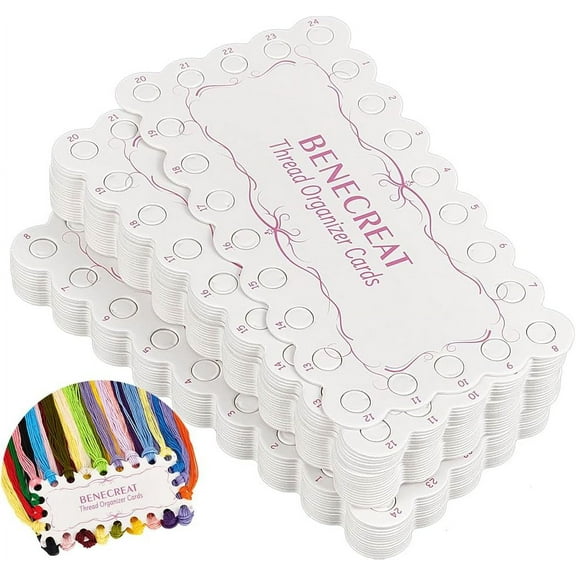 36 Sheet 36Pcs 18-Position Embroidery Thread Organizer Cards 5.9x3inch Paper Thread Winding Boards Floss Bobbins for Cross Stitch Embroidery Thread Storage Craft DIY Sewing