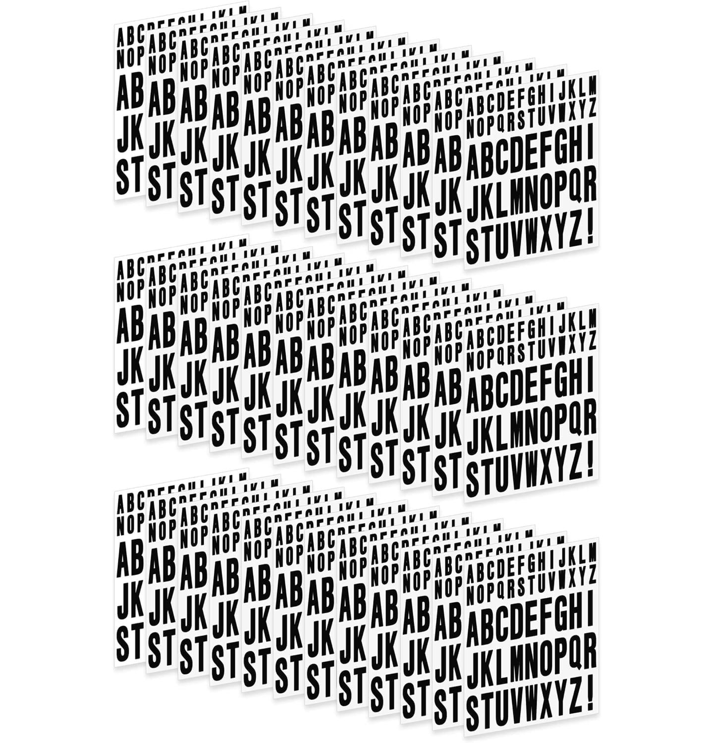 Black Sign Sticker KTUYPOER 36 Sheets 1908 Pcs Black Alphabet Stickers - 1