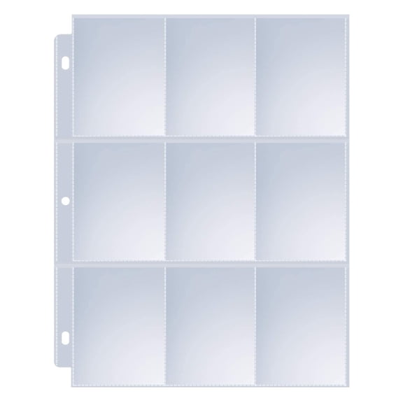 36 Sheets 9-Pocket Card Storage Pages, 3-Ring Binder Compatible Trading Card Sleeves, Collectible Card Protector Sheets, Universal Card Album Holder Pages