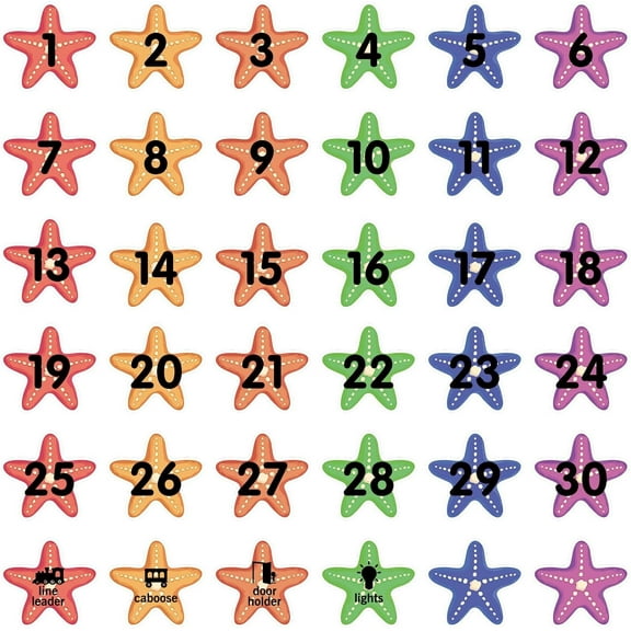 36 Sheets PVC Wall Stickers for Home Living Room Bedroom Wall Decorations Starfish 100x100mm