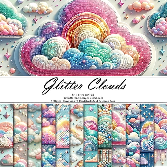 36 Sheets Scrapbook Paper, 6'' x 6'' Craft Paper Single Sided Aesthetic Collage Origami Paper Patterned Cardstock for Scrapbooking Junk Journal Card Making Gift Wrapping Embellishment Supplies