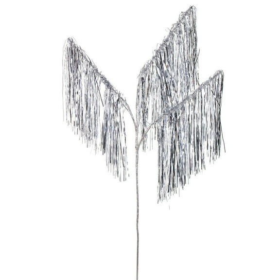 36" Silver Tinsel Icicle 3-Tip Spray 3Pk