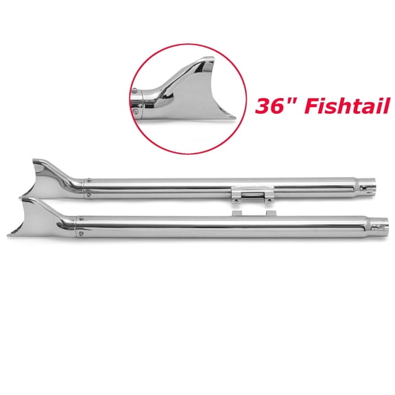 36" Slip on Fishtail Mufflers Dual Exhaust for Harley Softail Heritage Deluxe 2007-2017 2008 2009 2010