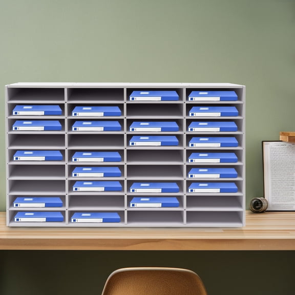 36 Slot Wood Literature Organizer Adjustable File Sorter 100*30*61cm for Churches, Classrooms, Seminars