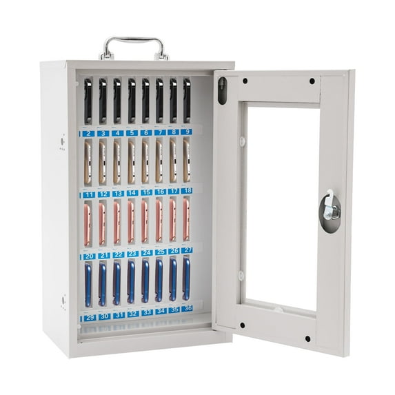 36 Slots Cell Phone Holder Classroom Steel Cell Phone Storage Cabinet Pocket Chart with Handle and Security Lock for Classroom Office