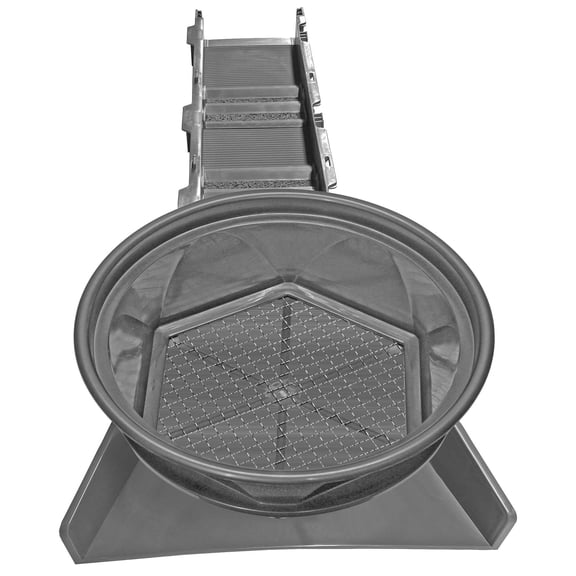 Sluice Fox 36 inch Portable Sluice Box for Gold Prospecting; Gold Classifier Mount at Sluice Box Header. Backpack Sluice Box with Pay Dirt Bucket Sifter