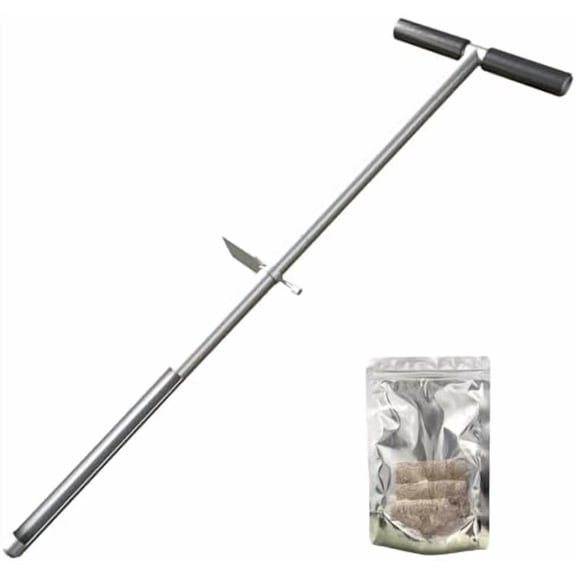 36" Soil Sampler Probe,Stainless Steel Soil Sampler Tool,Soil Core Sample Bags Soil Probe Tester, T-Handle Soil Test Kit Soil Probe with Foot Pedal for Soil Sampling Garden Lawn Farm$$Garden & Patio