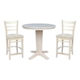 thumbnail image 1 of 36" Solid Wood Round Counter Height Extension Table with 12" Leaf and 2 Stools, 1 of 4