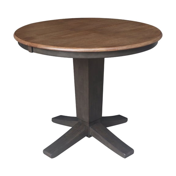 International Concepts 36" Solid Wood Round Extension Table with 2 Dining Chairs
