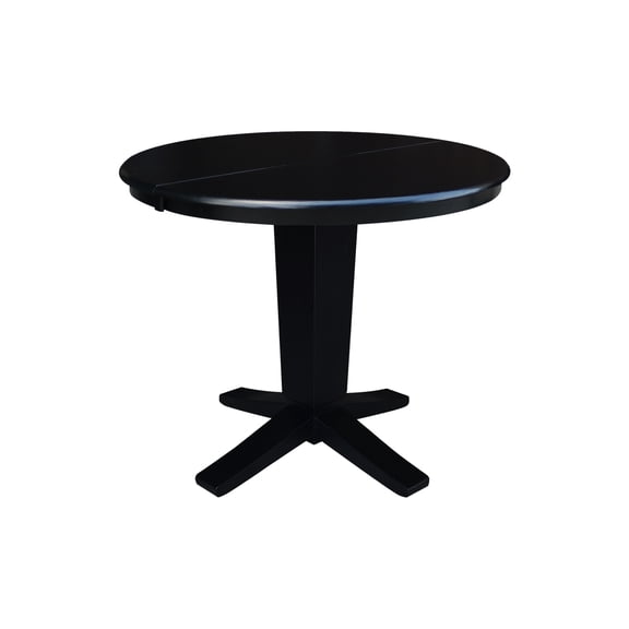 International Concepts 36" Solid Wood Round Extension Table with 2 Dining Chairs