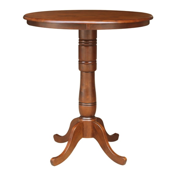 International Concepts 36" Solid Wood Round Top Pedestal Table - 40.9"H - Pecan