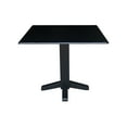 thumbnail image 1 of 36" Solid Wood Square Dual Drop Leaf Dining Table in Black, 1 of 5