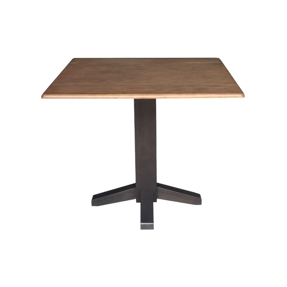 36" Solid Wood Square Dual Drop Leaf Dining Table with 4 Dining Chairs