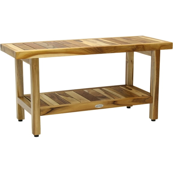 36" Spa Shield Teak Shower Bench with Shelf
