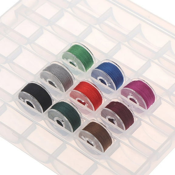 36 Spools Empty Bobbins Sewing Machine Bobbin Case Organizer Storage Plastic Box
