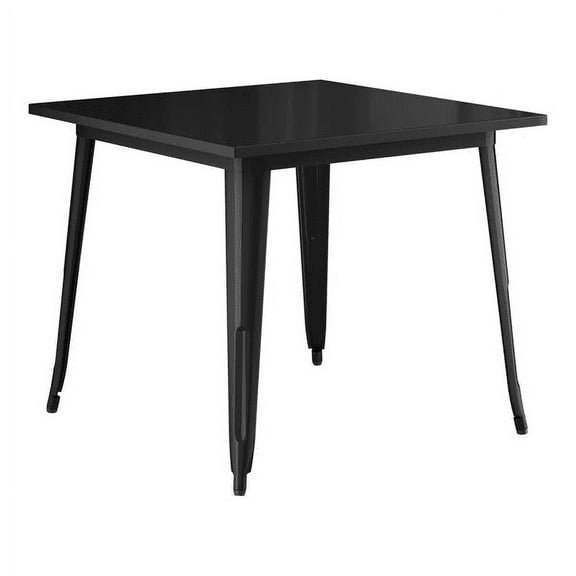 36'' Square Black Metal Restaurant Patio Dining Table For Indoor or Outdoor Use