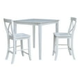 thumbnail image 1 of 36" Square Counter Height Dining Table with 2 X-Back Stools - White - 3-Piece Set, 1 of 5