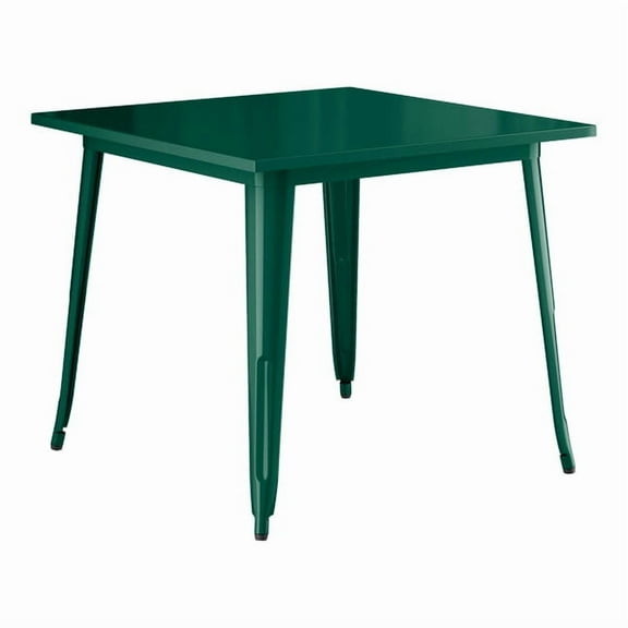 36'' Square Emerald Metal Restaurant Patio Dining Table For Indoor or Outdoor Use