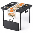 thumbnail image 1 of 36" Square Folding Table with Handle, 400lbs Weight Capacity Foldable Table with HDPE Tabletop & Heavy-Duty Steel Legs, Large Portable Picnic Table for Indoor Outdoor, Black, 1 of 10