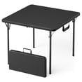 thumbnail image 1 of 36" Square Folding Table with Handle, 400lbs Weight Capacity Foldable Table with HDPE Tabletop & Heavy-Duty Steel Legs, Large Portable Picnic Table for Indoor Outdoor, Black, 1 of 9