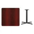 thumbnail image 1 of 36" Square Mahogany Laminate Table Top With Table Height X Base - Table Height Restaurant Table, 1 of 5
