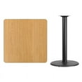 thumbnail image 1 of 36" Square Natural Laminate Table Top With Bar Height Round Base - Bar Height Restaurant Table, 1 of 4