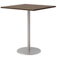 thumbnail image 1 of 36" Square Pedestal Table - Studio Teak Top - Silver Base - Bistro Height, 1 of 3