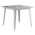 thumbnail image 1 of 36'' Square Silver Metal Restaurant Patio Dining Table For Indoor or Outdoor Use, 1 of 6