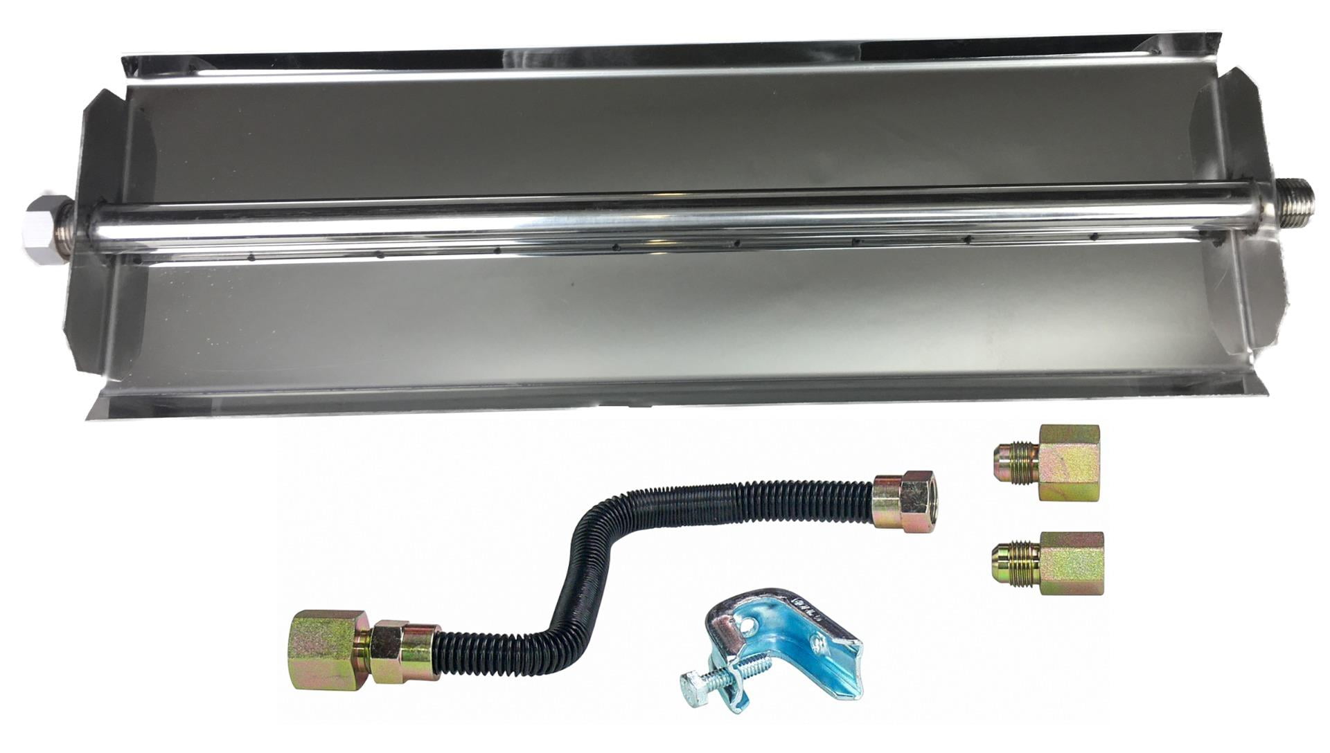 36" Stainless Steel Linear Gas Burner with Connection Kit for NG Natural Gas Fireplace Fire Pit