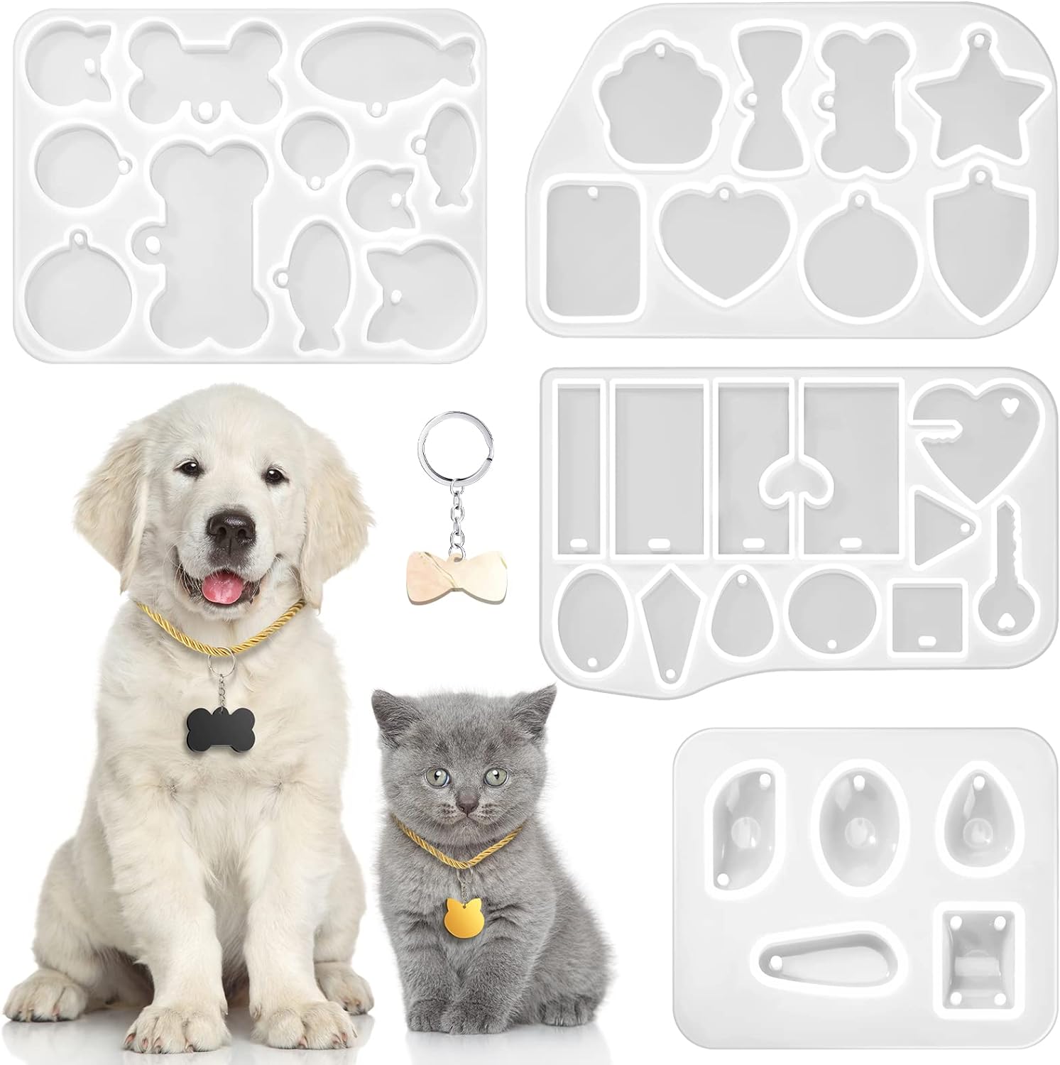 36 Styles Assorted Resin Molds Dog Tag Pendent Silicone Dog Tags Molds ...