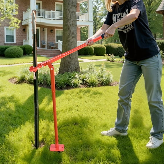 36 in T Post Puller,Heavy Duty Steel Fence Post Puller,660lb Load Capacity,Labor-Saving T-Post Remover Tool for Round Fence Posts,Sign Posts&Tree Stumps,Lifting Chain Not Included