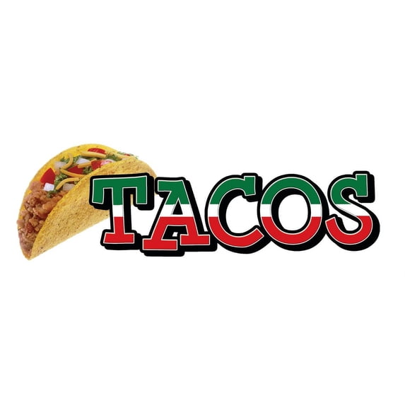 36" TACOS 1 DECAL sticker taco stand cart mexican