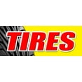 thumbnail image 1 of 36" TIRES DECAL sticker sale name brand rotation wheels oil change  repair, 1 of 1