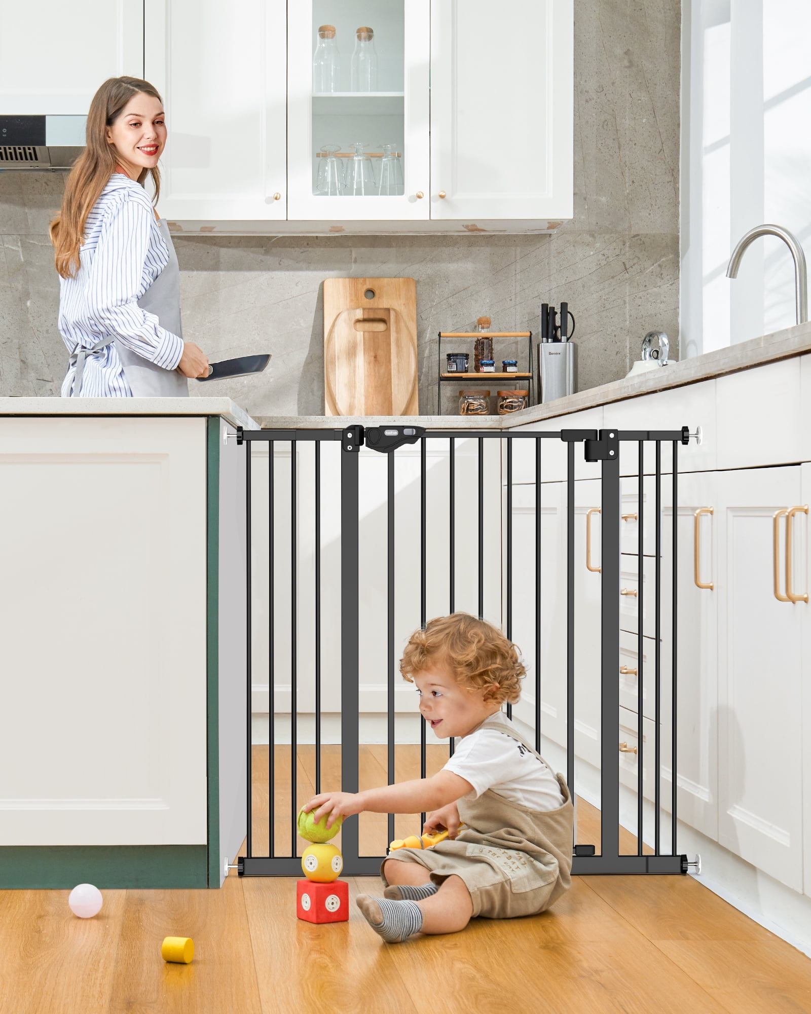 36" Tall Baby Gate for Dogs, 2939.6” Auto Close Safety Gate Crafted